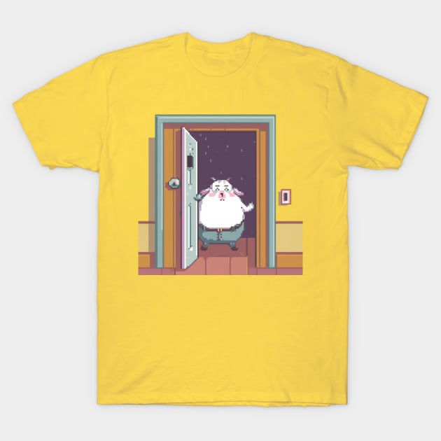 Goat opening the door. T-Shirt by Abiya Design Hive